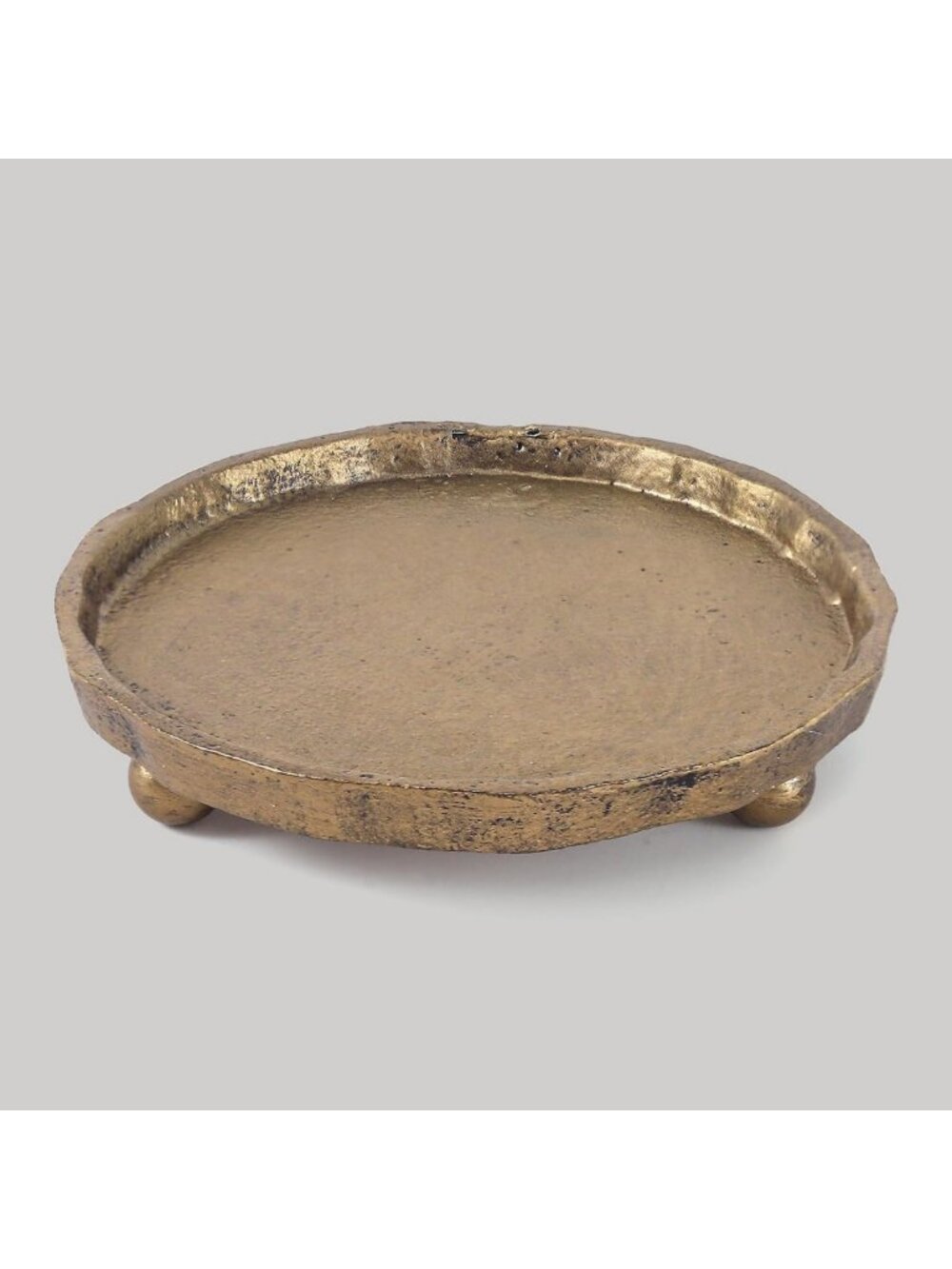 Rustic Vintage Cast Iron Candle Holder Plate - Round Tray for Pillar Candles